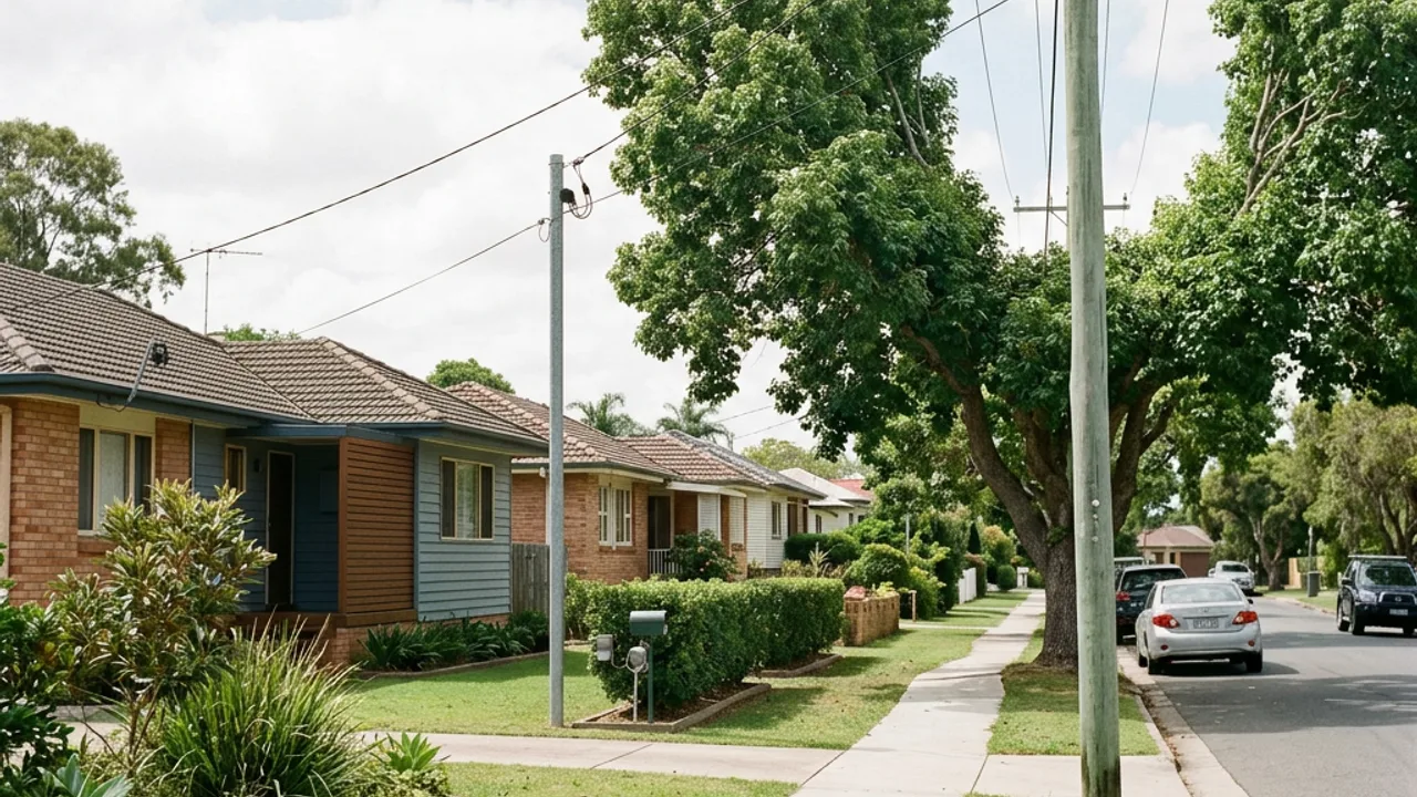 Illustrative suburban street scene